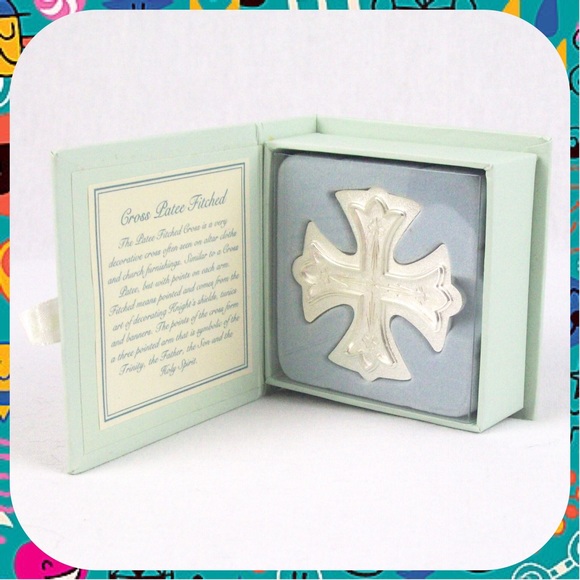 NEW Silvestri by Demdaco Silver KNIGHTS CROSS PRAYER CHARM Pocket Purse Blessing - Picture 2 of 4
